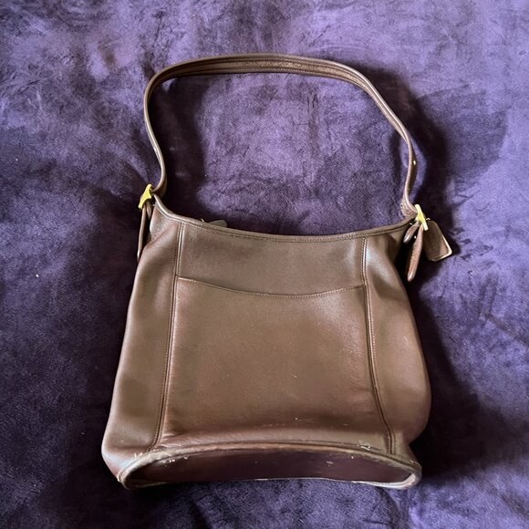 Vintage Coach 9060 Legacy Dark Brown Leather Slim Duffle Crossbody Bag - Picture 5 of 5